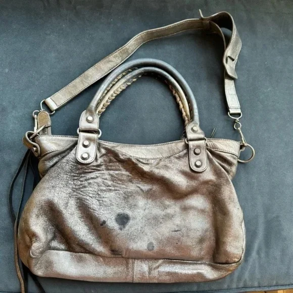 Balenciaga Vintage The First Handbag Metallic Silver Leather RARE S/S 2005 - Picture 3 of 8